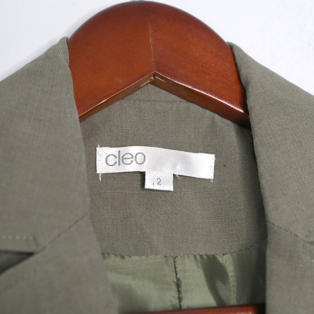Cleo Tailored Blazer Jacket Green Casual Single Breasted Lined Peak Lapel - Picture 7 of 10